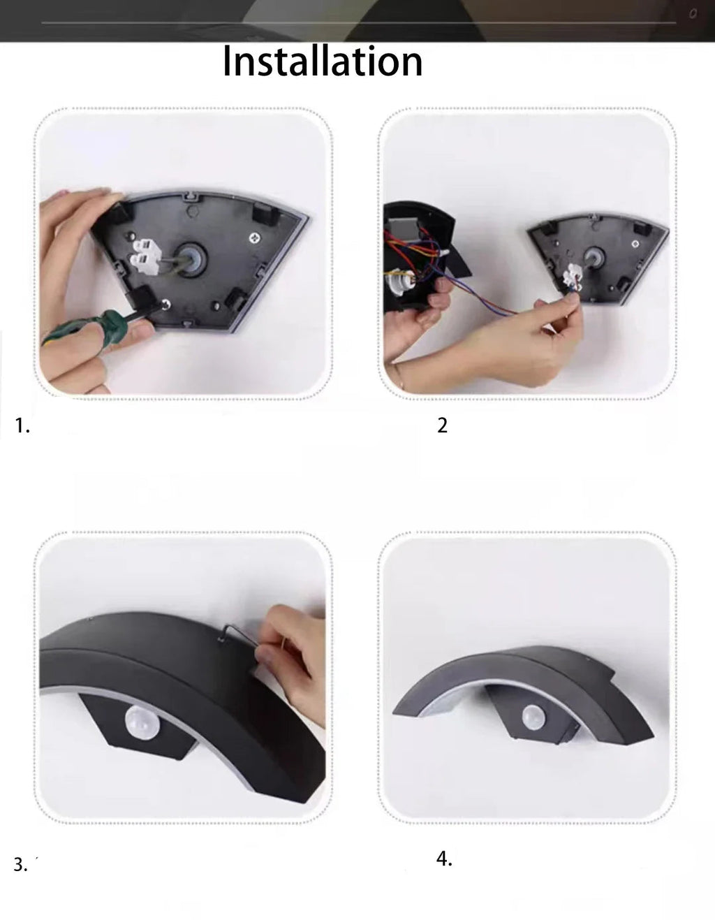 Applique murale extérieure avec détecteur de mouvement