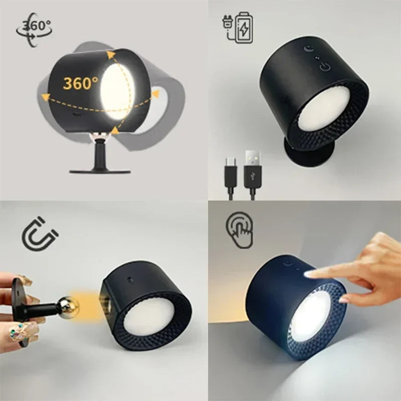 Lampe LED sans fil moderne à 360°