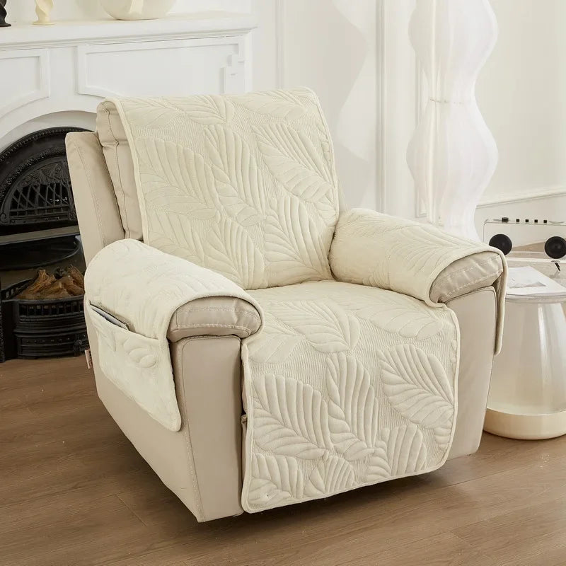 Housse pour fauteuil inclinable à motif de feuilles verdoyantes