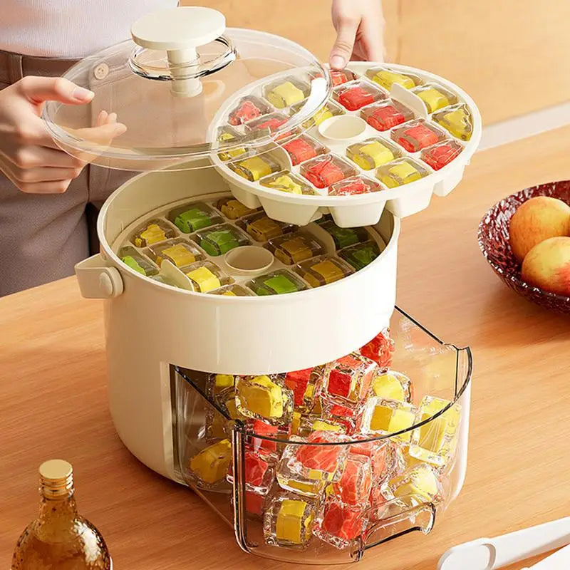 Bac à glaçons et récipient de rangement 2 en 1 avec cuillère