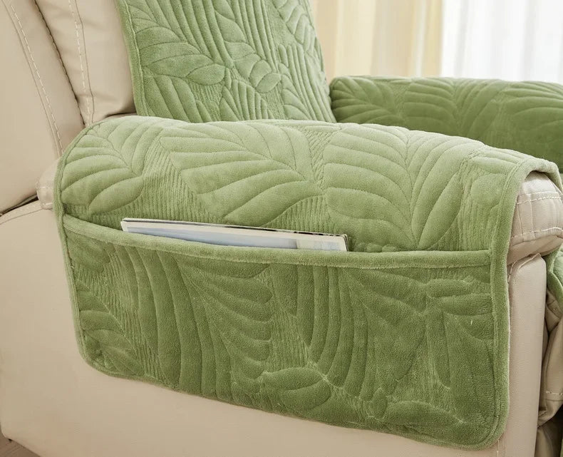 Housse pour fauteuil inclinable à motif de feuilles verdoyantes